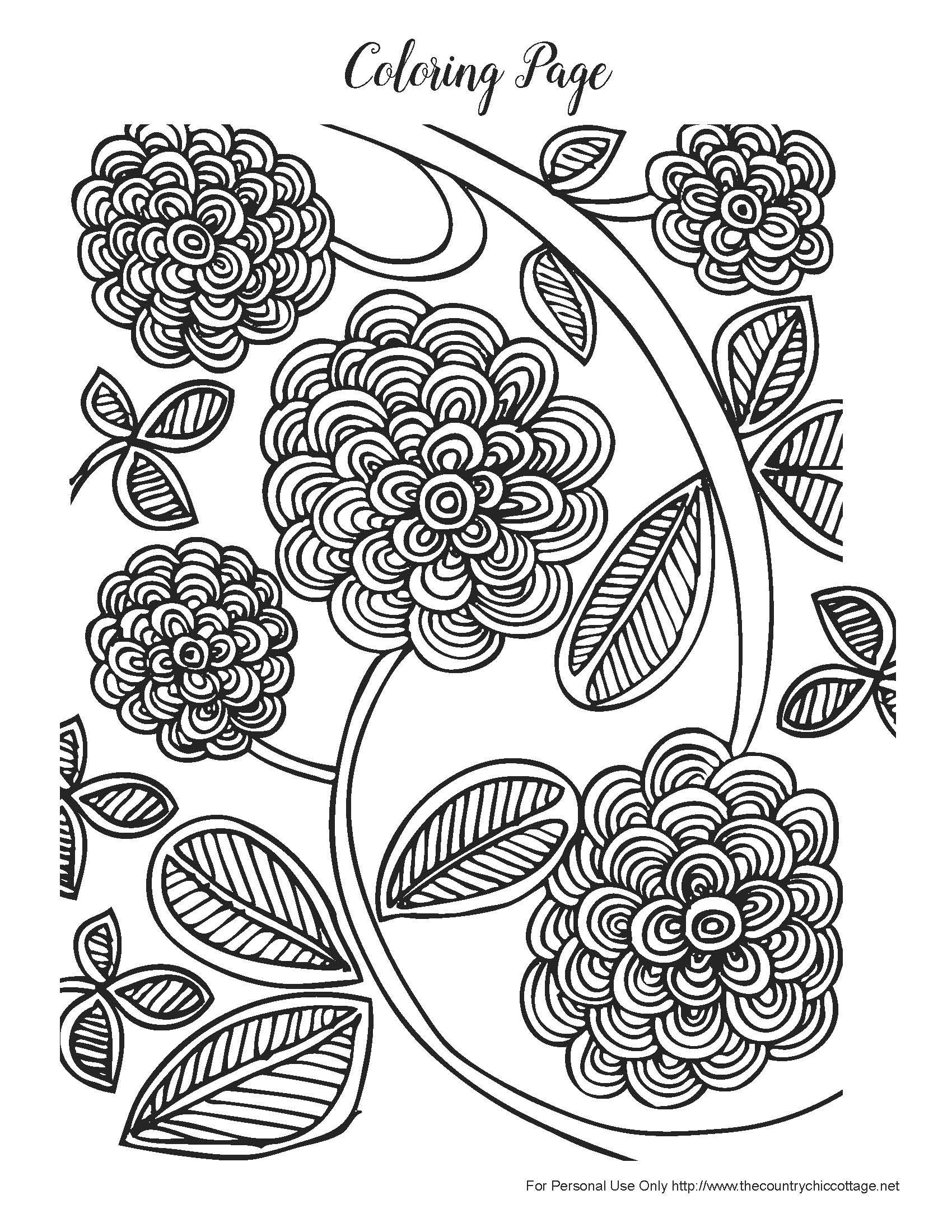 Free Spring Coloring Pages for Adults - The Country Chic  