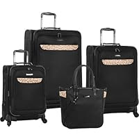 Anne Klein Luggage Cross Country Four Piece Luggage Set, Black, One Size
