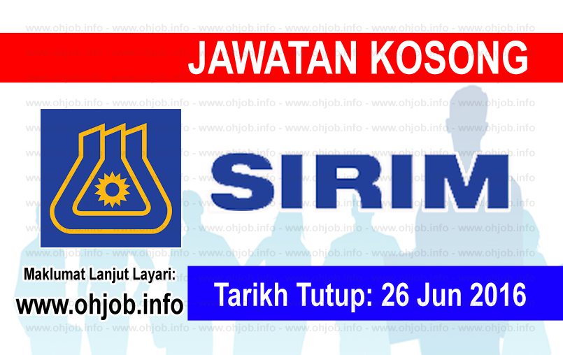 Jawatan Kerja Kosong SIRIM Berhad logo www.ohjob.info jun 2016