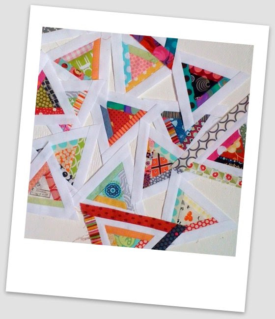Scrappy log cabin triangles