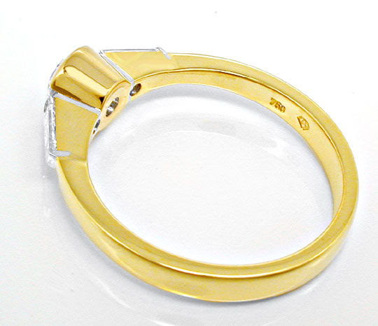 Foto 3, Brillant-Solitär-Ring mit Trapez-Diamanten! Luxus! Neu!, S8628