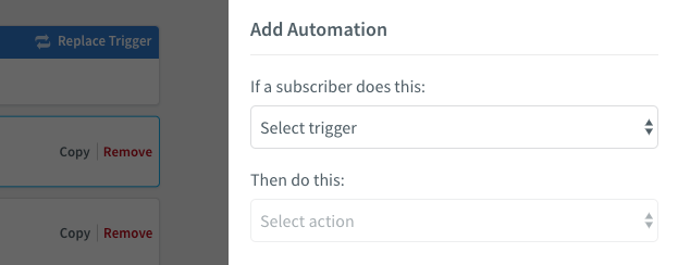 Select your automation trigger.