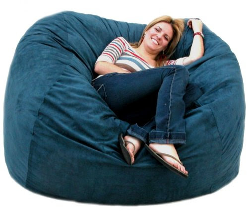 5-feet Navy Cozy Sac Bean Bag Chair Love Seat