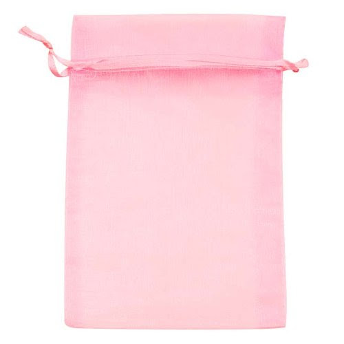 Light Pink Organza Drawstring Gift Bags 4Ã6 Inch (12 Bags)