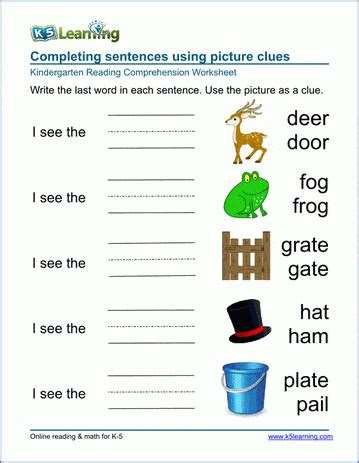  free kindergarten reading comprehension and questions by teaching