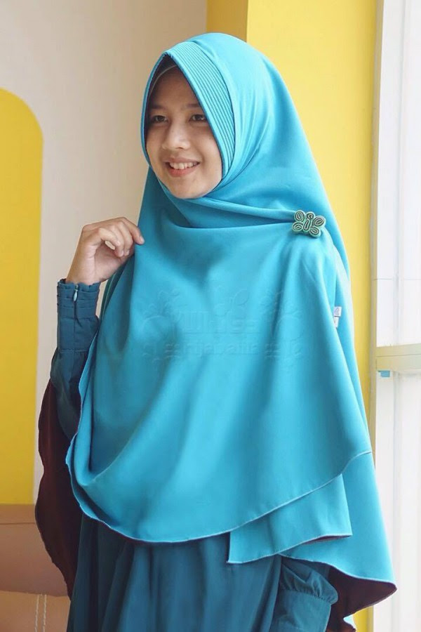 Bergo Tosca Berry Perdana (Biru Tosca - Coklat Tua) Hijab 