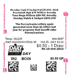 Penna Lottery Daily Numbers