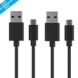 YOKIRIN Neueste Micro USB Ladekabel Kabel 2X Schwarz PVC High Speed Ladekabel Datenleitung Datenkabel Verbindungskabel für Android Smartphones Samsung Galaxy ,HTC ,Huawei, Sony, Nexus, Nokia, Kindle,LG,Motorola,Blackberry,Xiaomi (1x0.3m,1X0.9m)