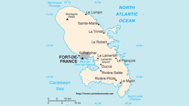 Karte vergrößern Martinique auf Weltkarte