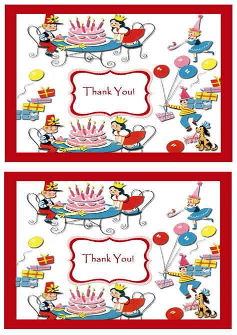  birthday thank you cards birthday printable