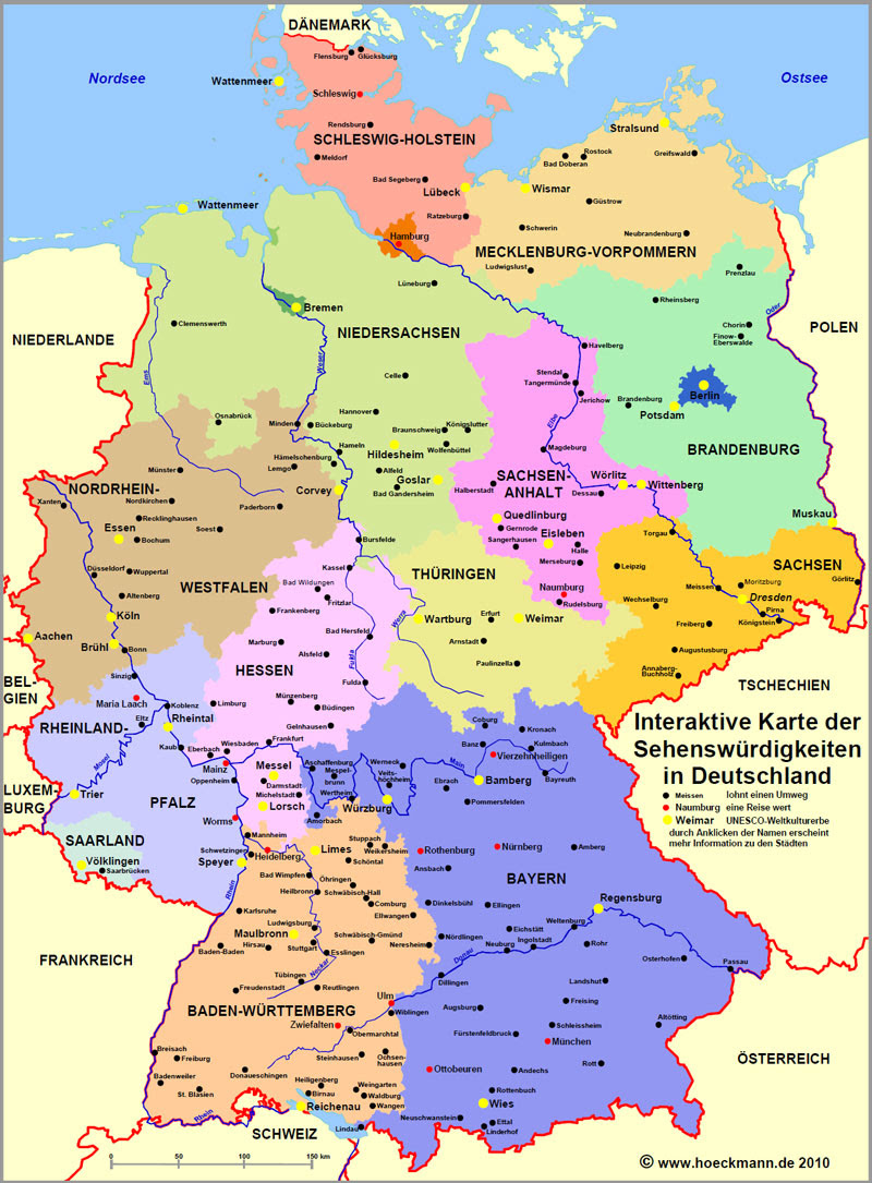 deutschland sehenswürdigkeiten karte Top Sehenswürdigkeiten Deutschlands