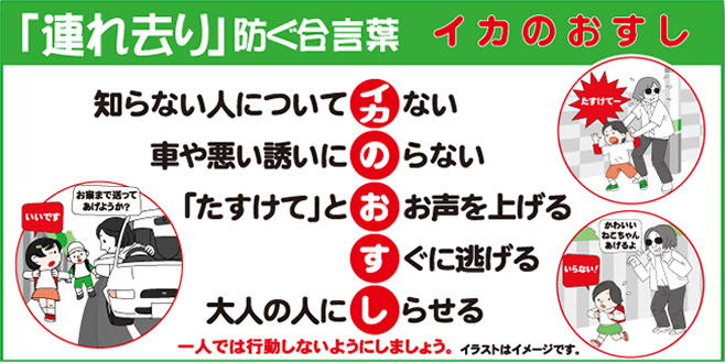 イカのおすし 連れ去り 防犯対策パネル
