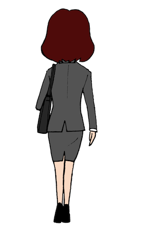 立っている女性の後ろ姿ビジネスウーマン 無料イラスト配布サイトマンガトップ