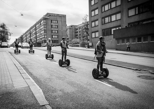Parade av Segways Photos