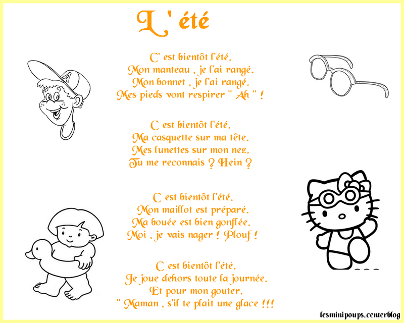 Comptine A Colorier Sur L Ete
