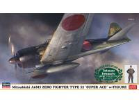 Hasegawa 1/48 Mitsubishi A6M5 ZERO FIGHTER TYPE 52 'SUPER ACE' w/ FIGURE (07497) English  - i0