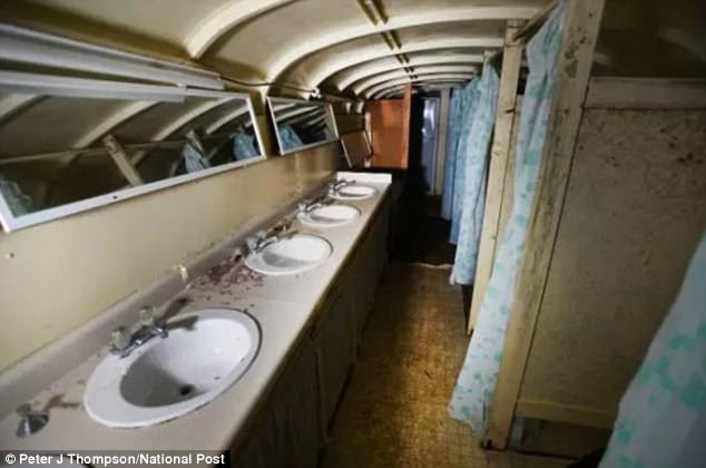 The air in the bunker is damp and there isn't much lighting, and moisture beaded up on the ceiling. Walls and floors are covered in bad-smelling mold that has grown over time