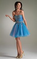 Jasz Turquoise and Fuchsia Tulle Party Dress 4401 image