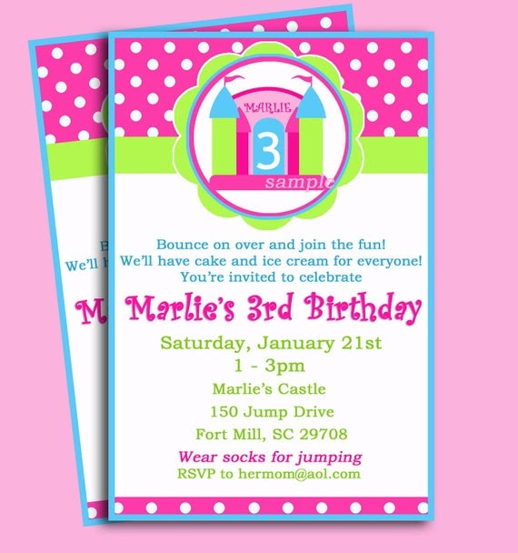 Castle Bounce House Invitation Printable - Posh Princess ...