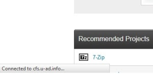Contoh Status Bar saat menyambung ke SourceForge