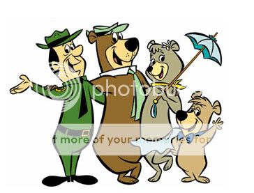 Yogi Bear clipart image featuring his friends.
