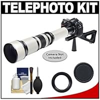 Phoenix 650-1300mm Super Telephoto Zoom Lens with 2x Teleconverter + Stedi-Stock Shoulder Brace Kit for Nikon D series Digital SLR Cameras