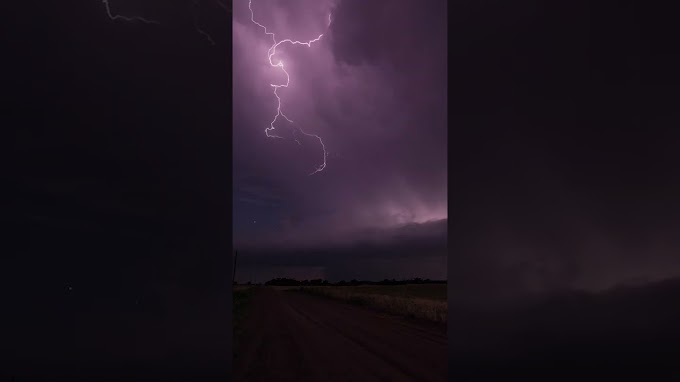 A mesocyclone storm cell illuminates the skies. #shorts | Travel & Tourism Video Vloggers And Reviews