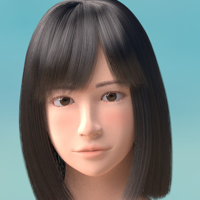 Blenderで女の子 髪の毛をパーティクル化してみる しおんの部屋