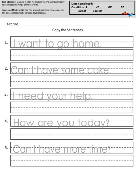 Looking for (simple!) ways to help your students work on their writing skills? kindergarten copying sentences worksheet google search writing