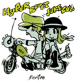 イラストレーターkentoo アメリカン ロック ガールイラストなど イラスト バイク二人乗り