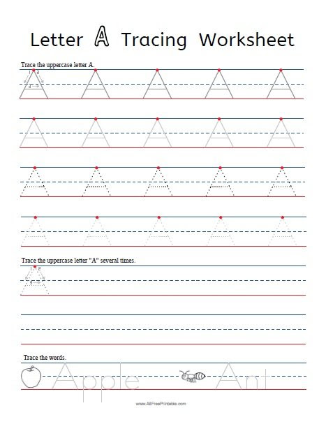letter tracing worksheets free printable