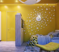 These adorable butterfly stickers are easy to find online but a paper punch is all you need to make your own. The reindeer lamp is called MARNÌN, designed by Matteo Ugolini.