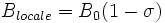 B_{locale} = B_0 (1 - \sigma) 