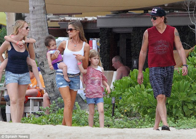Rekindled romance? Denise Richards and her daughters Sam, Lola and baby Eloise have joined her former lover Richie Sambora for a holiday in Hawaii