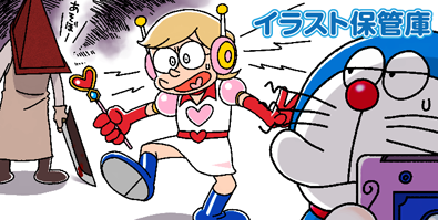 イラスト保管庫 暗がりから電気牛