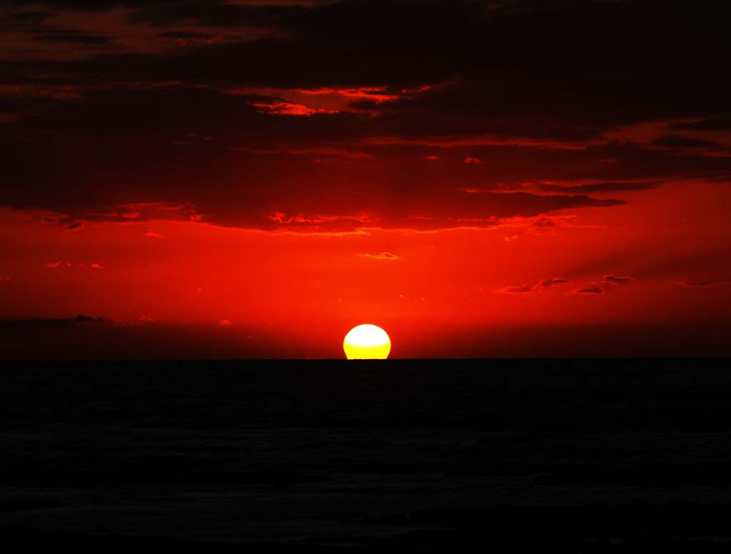 ゆんフリー写真素材集 No ハワイ島 夕日 アメリカ ハワイ
