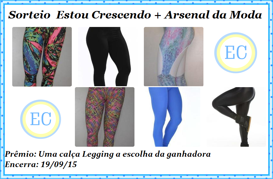 Sorteio em no blog Estou Crescendo em parceria com Arsenal da Moda