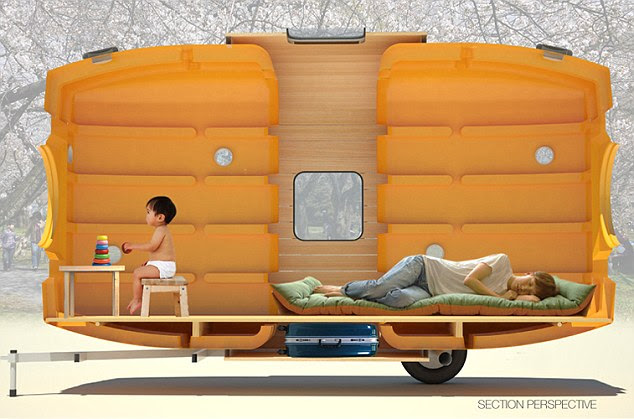 The structure can act as a shelter for people to sleep in, or even as a temporary playroom