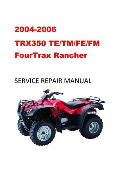 Download Honda Rancher 350 Service Manual Repair 2004 2006 Trx350