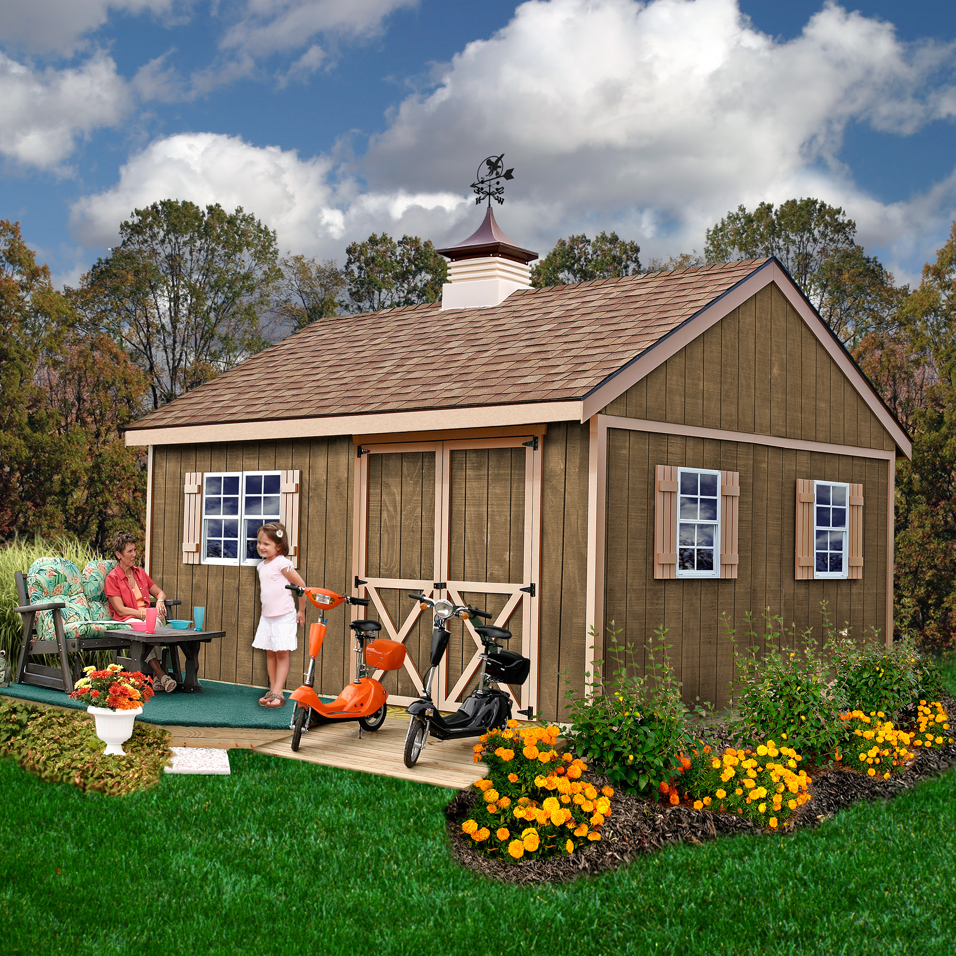 10x10 a-frame wood shed kit