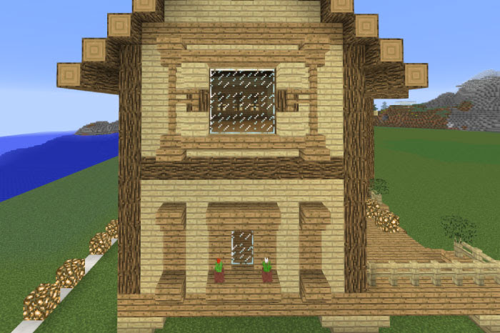 マイクラ 建築初心者でも作れる 木2種類のオシャレな家の作り方を紹介 マイクラモール