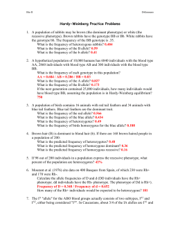 Hardy-Weinberg practice problems 1 ANSWERS