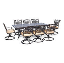 Review Traditions 9-Piece Dining Set with Eight Swivel Dining Chairs
and a Large 84 x 42 in. Dining Table Before Special Offer Ends