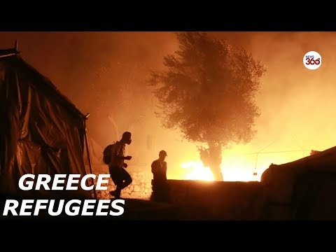 Greece : Thousands of refugees homeless after fire destroys Moria camp
