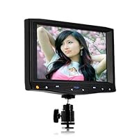 BW 7 Inch On-Camera HD DSLR Monitor with 1080P HDMI AV 10 Hours Working Time - Black