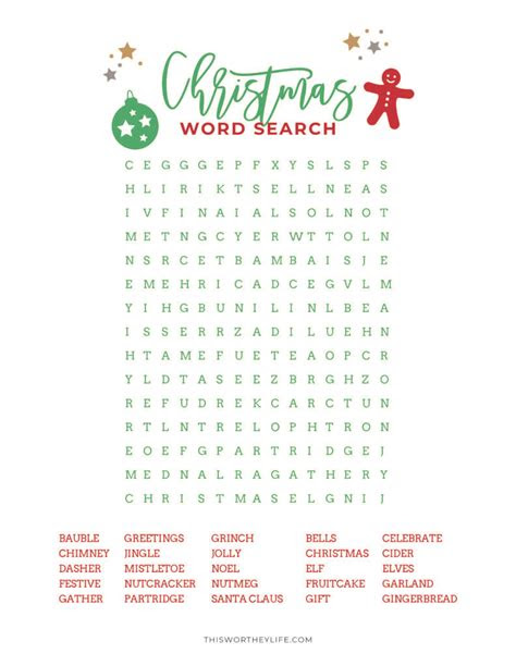  christmas word search printable pdf printable word searches