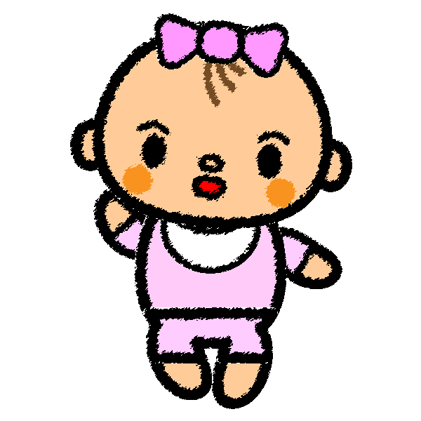 手書き風でかわいい赤ちゃん 女の子 の無料イラスト 商用フリー オイデ43