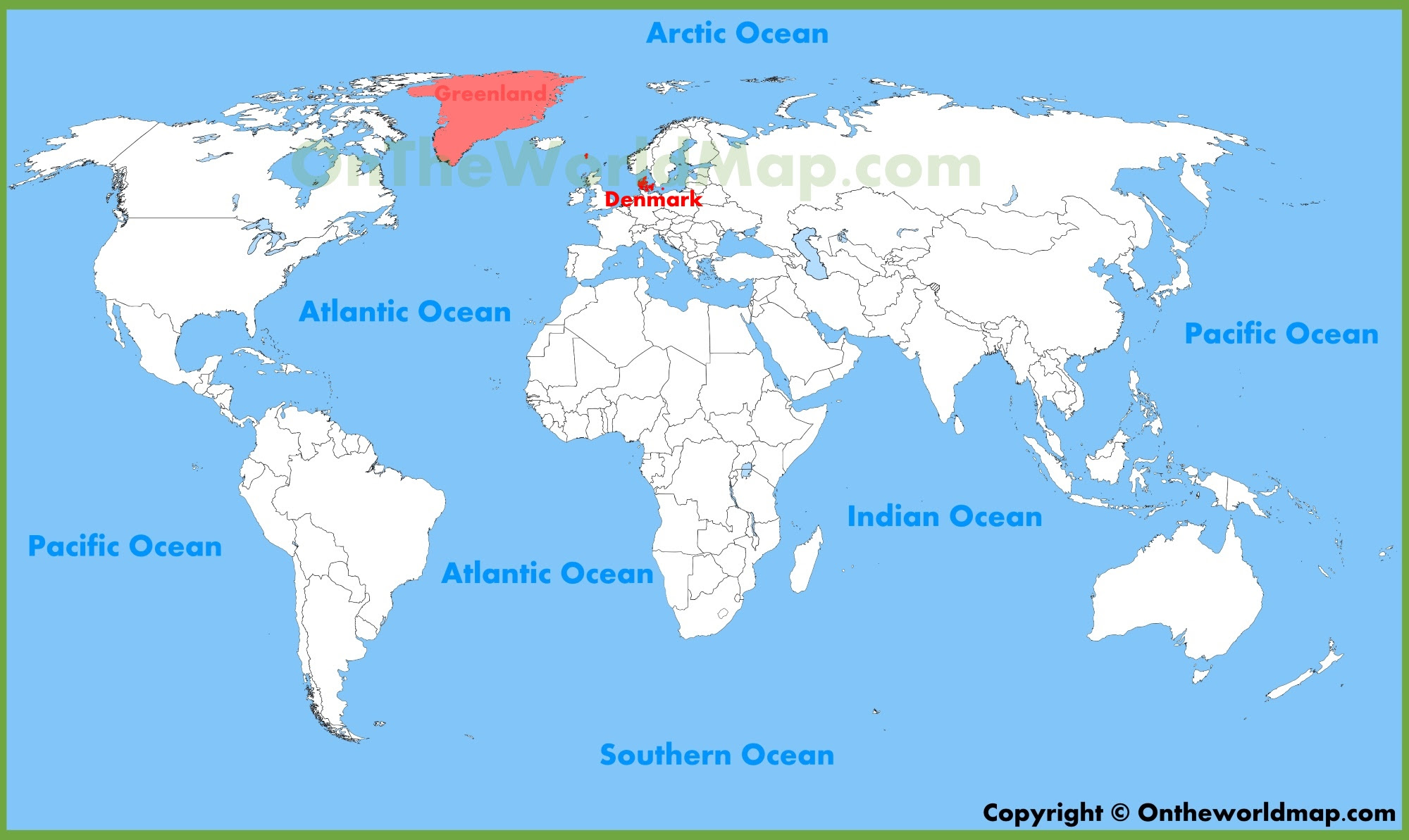 Denmark In The World Map Denmark location on the World Map