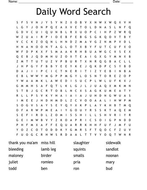  daily word search free printable free printable worksheet