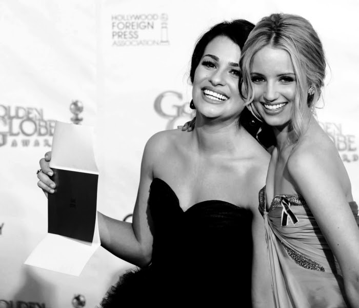 Dianna Agron and Lea Michele leave Little Dom's restaurant after dining with